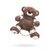 Бондажный набор: бурый мишка с белыми оковами и наручниками - Pecado - купить с доставкой в Арзамасе