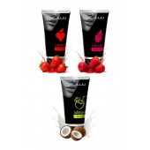 Набор из 3 съедобных лубрикантов JUJU (клубника, малина, кокос) - JuJu - купить с доставкой в Арзамасе