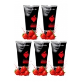 Набор из 5 съедобных лубрикантов JUJU со вкусом клубники - JuJu - купить с доставкой в Арзамасе