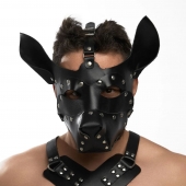 Черная кожаная маска «Собака» - Crazy Handmade - купить с доставкой в Арзамасе