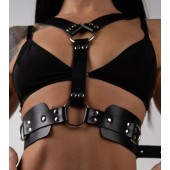 Черная кожаная двусторонняя портупея - Crazy Handmade - купить с доставкой в Арзамасе