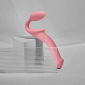 Розовый безремневой страпон Strap-on-me Semi-Realistic Bendable Strap-On size S - Strap-on-me - купить с доставкой в Арзамасе