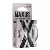 Черные утолщенные презервативы MAXUS Extra Strong с железным кейсом - 3 шт. - Maxus - купить с доставкой в Арзамасе
