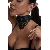 Фигурный чокер с узорами и золотистой фурнитурой - Crazy Handmade - купить с доставкой в Арзамасе Фигурный чокер с узорами и золотистой фурнитурой - Crazy Handmade - купить с доставкой в Арзамасе