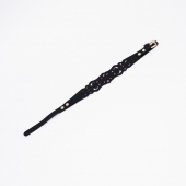 Черный ажурный чокер с золотистой фурнитурой - Crazy Handmade - купить с доставкой в Арзамасе