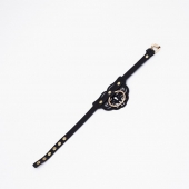 Черный чокер с клепками и золотистой фурнитурой - Crazy Handmade - купить с доставкой в Арзамасе Черный чокер с клепками и золотистой фурнитурой - Crazy Handmade - купить с доставкой в Арзамасе