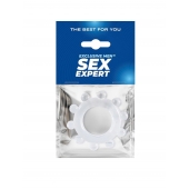 Прозрачное эрекционное кольцо со стимулирующими шариками - Sex Expert - в Арзамасе купить с доставкой