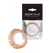 Эрекционное кольцо с бежевыми «ресничками» - Sextaz - в Арзамасе купить с доставкой