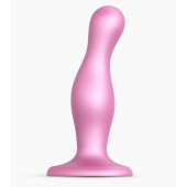 Розовая насадка Strap-On-Me Dildo Plug Curvy size M - Strap-on-me - купить с доставкой в Арзамасе