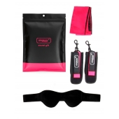Черно-розовый эротический набор: маска, наручники и повязка - Erokay - купить с доставкой в Арзамасе