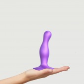 Фиолетовая насадка Strap-On-Me Dildo Plug Curvy size S - Strap-on-me - купить с доставкой в Арзамасе