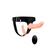 Женский страпон с 2 насадками, вибрацией и пультом ДУ - Erowoman-Eroman - купить с доставкой в Арзамасе