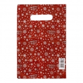 Красный подарочный новогодний пакет с вырубной ручкой (20х30 см) - Сима-Ленд - купить с доставкой в Арзамасе