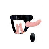 Женский страпон с 3 насадками и вибрацией - Erowoman-Eroman - купить с доставкой в Арзамасе