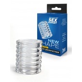 Прозрачная сквозная насадка на пенис с ребрышками - Sex Expert - в Арзамасе купить с доставкой