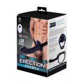 Черный полый страпон с вибрацией Erection Agents - 24,1 см. - NMC - купить с доставкой в Арзамасе