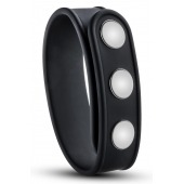 Черное эрекционное кольцо на кнопках - Blush Novelties - в Арзамасе купить с доставкой