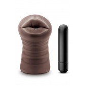 Коричневый мастурбатор-ротик Krystal Vibrating Masturbator - Blush Novelties - в Арзамасе купить с доставкой