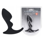 Черная анальная пробка для массажа простаты Double Ripple Silicone Prostate Massager - Shots Media BV - в Арзамасе купить с доставкой