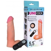 Фаллическая насадка Харнесс UNICOCK 5,5  с вибрацией - 17 см. - LOVETOY (А-Полимер) - купить с доставкой в Арзамасе