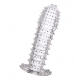 Гелевая прозрачная насадка c шипами - 12 см. - Toyfa Basic - в Арзамасе купить с доставкой