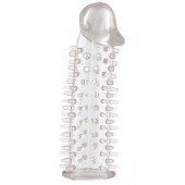 Прозрачная насадка на половой член с закрытой головкой и шипами - 12,5 см. - Toyfa Basic - в Арзамасе купить с доставкой