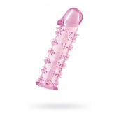 Гелевая розовая насадка на фаллос с шипами - 12 см. - Toyfa Basic - в Арзамасе купить с доставкой