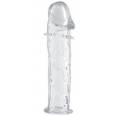 Гладкая прозрачная насадка с усиками под головкой - 12,5 см. - Toyfa Basic - в Арзамасе купить с доставкой