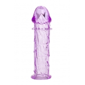 Гладкая фиолетовая насадка с усиками под головкой - 12,5 см. - Toyfa Basic - в Арзамасе купить с доставкой