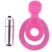 Розовая вибронасадка со стимулятор клитора   Язычок - Toyfa Basic - в Арзамасе купить с доставкой