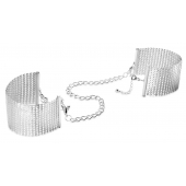 Серебристые наручники-браслеты Desir Metallique Handcuffs - Bijoux Indiscrets - купить с доставкой в Арзамасе