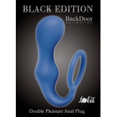 Синее эрекционное кольцо с анальной пробкой Double Pleasure Anal Plug - Lola Games - в Арзамасе купить с доставкой