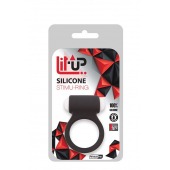 Чёрное эрекционное виброкольцо LIT-UP SILICONE STIMU RING 3 BLACK - Dream Toys - в Арзамасе купить с доставкой