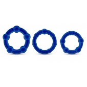 Набор из 3 синих эрекционных колец Stay Hard Beaded Cockrings - Blush Novelties - в Арзамасе купить с доставкой