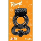 Чёрное эрекционное кольцо Rings Treadle с подхватом - Lola Games - в Арзамасе купить с доставкой