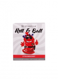 Стимулирующий презерватив-насадка Roll   Ball Strawberry - Sitabella - купить с доставкой в Арзамасе