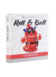 Стимулирующий презерватив-насадка Roll   Ball Strawberry - Sitabella - купить с доставкой в Арзамасе