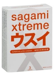 Ультратонкие презервативы Sagami Xtreme SUPERTHIN - 3 шт. - Sagami - купить с доставкой в Арзамасе