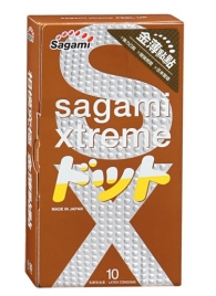 Презервативы Sagami Xtreme FEEL UP с точечной текстурой и линиями прилегания - 10 шт. - Sagami - купить с доставкой в Арзамасе