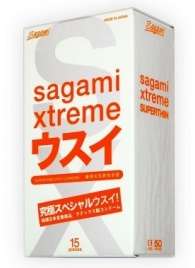 Ультратонкие презервативы Sagami Xtreme SUPERTHIN - 15 шт. - Sagami - купить с доставкой в Арзамасе