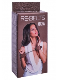 Коричневые кожаные наручники Maya - Rebelts - купить с доставкой в Арзамасе