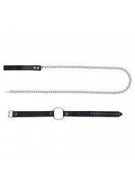 Черный поводок и чокер с кольцом Rada - Rebelts - купить с доставкой в Арзамасе