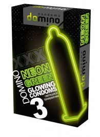 Презервативы DOMINO Neon Green со светящимся в темноте кончиком - 3 шт. - Domino - купить с доставкой в Арзамасе