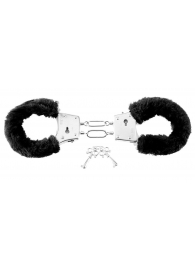 Меховые чёрные наручники Beginner s Furry Cuffs - Pipedream - купить с доставкой в Арзамасе