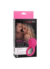 Ярко-розовое эрекционное кольцо Silicone Rechargeable Teasing Tongue Enhancer - California Exotic Novelties - в Арзамасе купить с доставкой