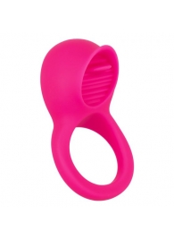 Ярко-розовое эрекционное кольцо Silicone Rechargeable Teasing Tongue Enhancer - California Exotic Novelties - в Арзамасе купить с доставкой