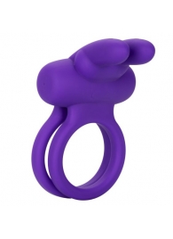 Фиолетовое двойное эрекционное кольцо Silicone Rechargeable Dual Rockin Rabbit - California Exotic Novelties - в Арзамасе купить с доставкой