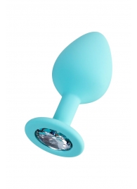 Мятная анальная втулка Brilliant с прозрачным кристаллом - 8 см. - ToyFa - купить с доставкой в Арзамасе