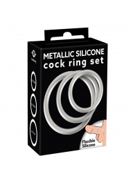 Набор из 3 эрекционных колец под металл Metallic Silicone Cock Ring Set - Orion - в Арзамасе купить с доставкой