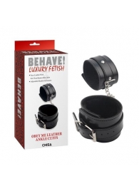 Черные оковы на ноги Obey Me Leather Ankle Cuffs - Chisa - купить с доставкой в Арзамасе